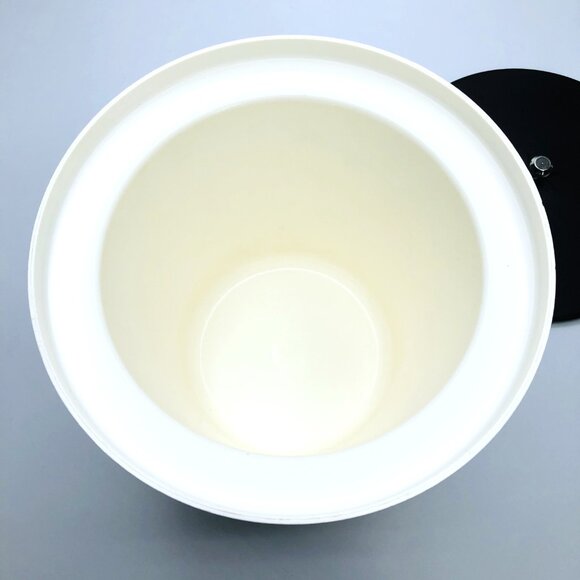 Vintage 60s THERMOS Drum Ice Bucket: Black Insulated Container - Gold Tone Caddy - Picture 7 of 16